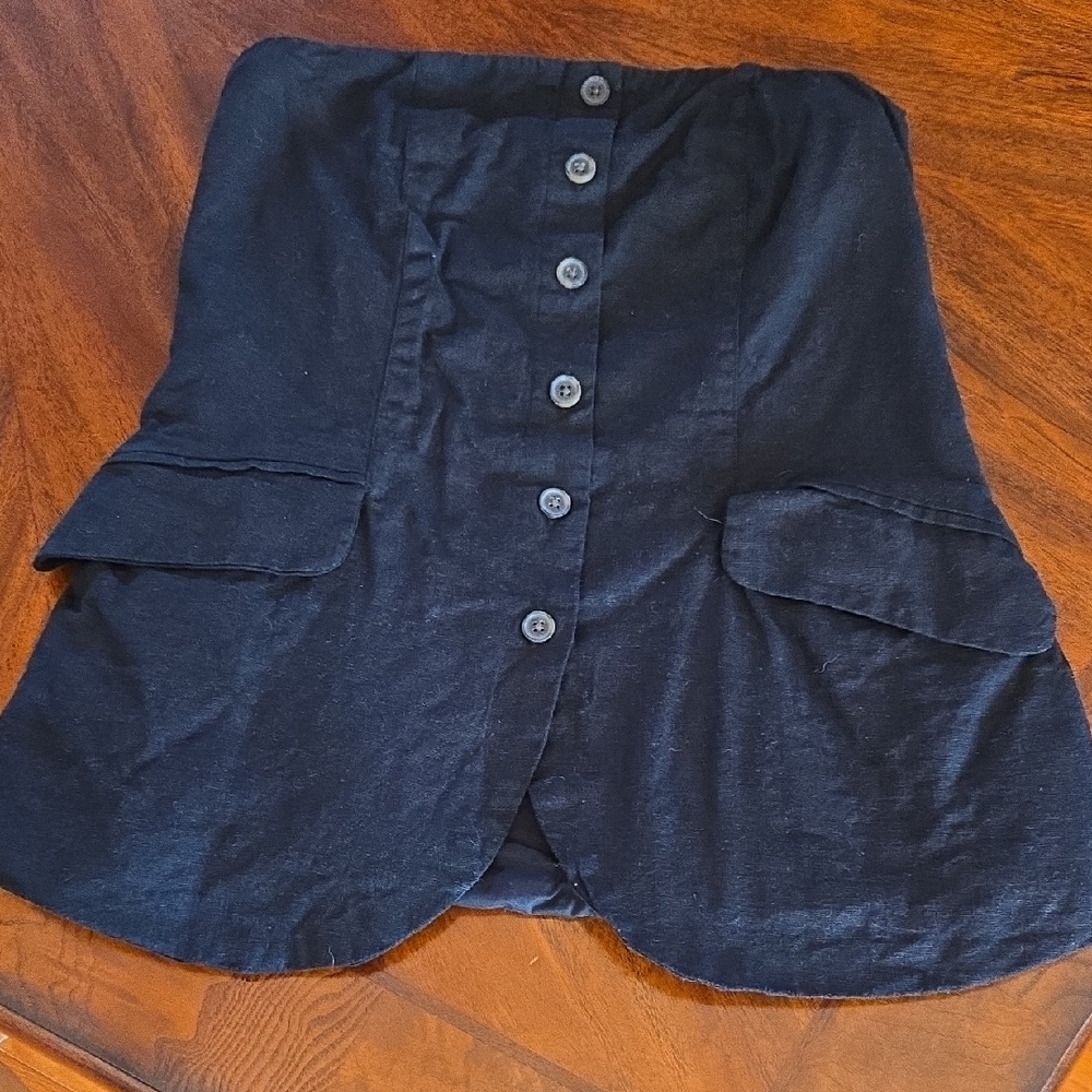 Universal Thread Black Button-Front Tube Top Size M